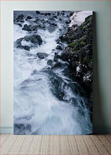 Πίνακας, Rushing River over Rocks Ορμητικός ποταμός πάνω από βράχους