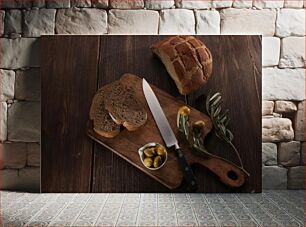 Πίνακας, Rustic Bread and Olives Χωριάτικο ψωμί και ελιές