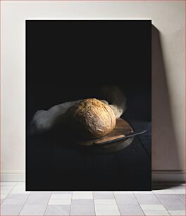 Πίνακας, Rustic Bread on Dark Background Χωριάτικο ψωμί σε σκούρο φόντο