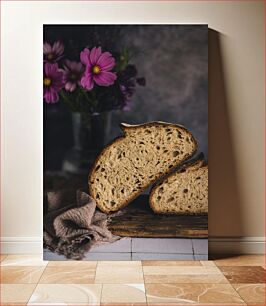Πίνακας, Rustic Bread with Flowers Χωριάτικο ψωμί με λουλούδια