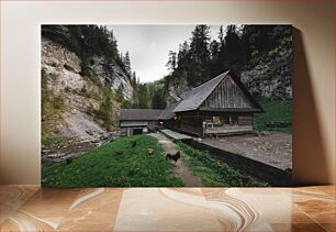 Πίνακας, Rustic Cabin in Forested Mountain Area Ρουστίκ καμπίνα σε δασώδη ορεινή περιοχή