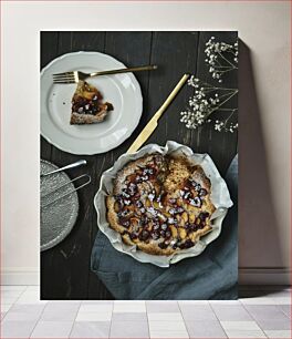 Πίνακας, Rustic Cake and Slice Ρουστίκ κέικ και φέτα