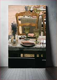 Πίνακας, Rustic Outdoor Dining Setup Ρουστίκ υπαίθρια τραπεζαρία