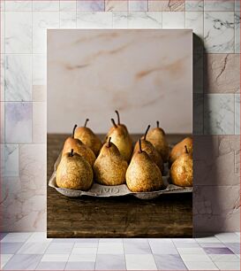 Πίνακας, Rustic Pears in Tray Ρουστίκ Αχλάδια σε Δίσκο