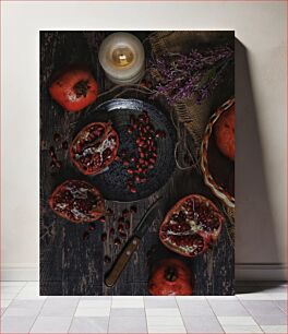 Πίνακας, Rustic Pomegranate Still Life Ρουστίκ ρόδι νεκρή φύση