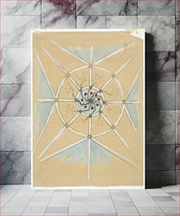 Πίνακας, Ruusuja ja orjantappuroita, luonnos tampereen tuomiokirkon (johanneksen kirkko) keskiholvia varten. toteutumaton suunnitelma, by Hugo Simberg