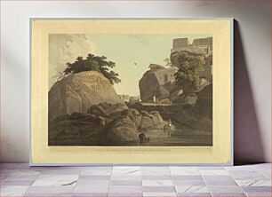Πίνακας, S.E. View of the Fakeers Rock In The River Ganges, Near Sultaungunge, from "Oriental Scenery: Twenty Four Views in Hindoostan" by Thomas Daniell, British, 1749 - 1840