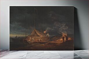 Πίνακας, Saaristolaisia nuotiolla, 1813, by Alexander Lauréus