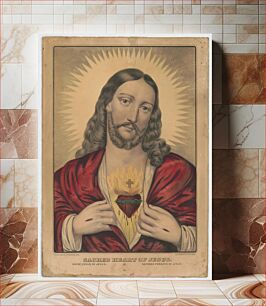 Πίνακας, Sacred Heart of Jesus: Sacre ́Coeur de Jesus Saǵrado Coŕazon de Jesus between 1835 and 1856 by N. Currier