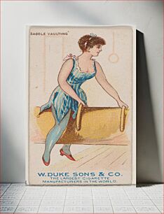 Πίνακας, Saddle Vaulting, from the Gymnastic Exercises series (N77) for Duke brand cigarettes issued by W. Duke, Sons & Co. (New York and Durham, N.C.)