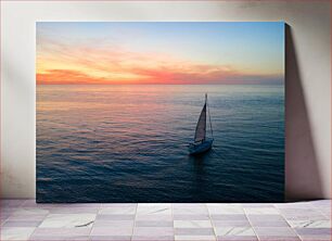 Πίνακας, Sailboat at Sunset Ιστιοπλοϊκό στο ηλιοβασίλεμα
