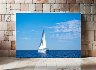 Πίνακας, Sailboat on a Blue Sea Ιστιοπλοϊκό σε μια Γαλάζια Θάλασσα