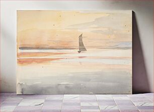 Πίνακας, Sailboat on the water in the evening by Agnes Slott-Møller