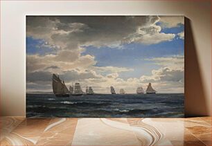 Πίνακας, Sailing ships in the sound south of Kronborg by Carl Frederik Sørensen