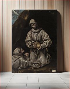 Πίνακας, Saint Francis and Brother Leo Meditating on Death by El Greco (Domenikos Theotokopoulos)