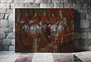 Πίνακας, Saint Francis before Pope Honorius III (San Francisco ante el Papa Honorio III) by Luis Berrueco