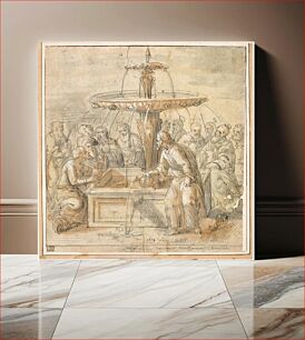 Πίνακας, Saints with jars around fountain by Jan Deys