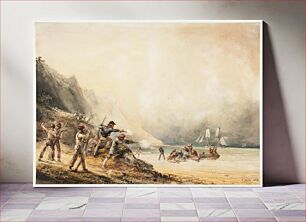 Πίνακας, Salakuljettajain ja merisotilaiden taistelu, 1830, Jeanantoinethéodore Gudin