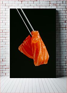 Πίνακας, Salmon Sashimi with Chopsticks Sashimi σολομού με ξυλάκια