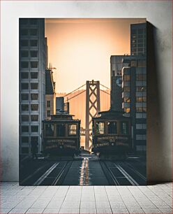 Πίνακας, San Francisco Cable Cars at Sunset Τελεφερίκ του Σαν Φρανσίσκο στο ηλιοβασίλεμα