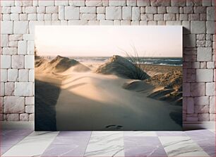 Πίνακας, Sandy Beach at Sunset Αμμώδης παραλία στο ηλιοβασίλεμα