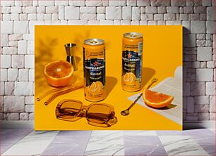 Πίνακας, Sanpellegrino Aranciata with Sunglasses and Orange Sanpellegrino Aranciata με γυαλιά ηλίου και πορτοκαλί