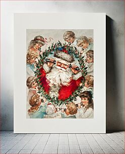 Πίνακας, Santa Claus on string phones listening to the children from The Miriam And Ira D. Wallach Division Of Art, Prints and Photographs: Picture Collection published by