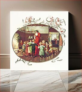 Πίνακας, Santa Claus with children illustration from The Coming of Father Christmas (1894) by Eliza F. Manning