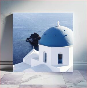 Πίνακας, Santorini Church by the Sea Εκκλησία της Σαντορίνης δίπλα στη θάλασσα