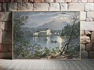 Πίνακας, Saranac House on the lake, Adirondacks by Robert D. Wilkie