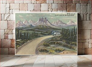 Πίνακας, Sawtooth Mountain. oil painting by Leo A. Arvette