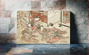 Πίνακας, Scene in a Brothel from A Mirror of Beautiful Women of the Green Houses Compared by Kitao Shigemasa and Katsukawa Shunshō