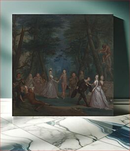 Πίνακας, Scene in a park, with figures from the Commedia dell'Arte