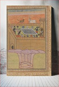 Πίνακας, Scene with Bovines and Demons (verso), Page of Calligraphy (recto), Folio from a Bhagavata Purana (Ancient Stories of the Lord)