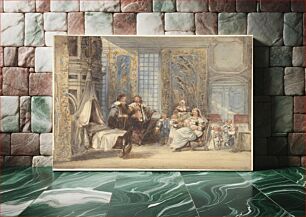 Πίνακας, Scene with Family and Guest in Seventeenth-century Interior, attributed to Joseph Nash