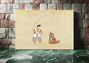 Πίνακας, Scenes from comic plays (1710) vintage Japanese painting by Hanabusa Itcho