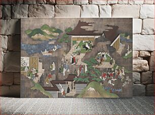 Πίνακας, Scenes from the Tale of Genji on Silver Ground (18th century) painting