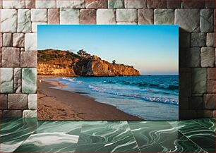 Πίνακας, Scenic Beach Cliffs at Sunset Γραφικοί βράχοι παραλίας στο ηλιοβασίλεμα