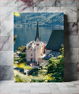 Πίνακας, Scenic Church by the Lake Γραφική εκκλησία δίπλα στη λίμνη