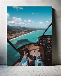 Πίνακας, Scenic Helicopter View of Coastal City Γραφική θέα με ελικόπτερο της παράκτιας πόλης