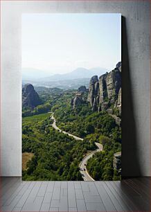 Πίνακας, Scenic Mountain Landscape with Winding Road Γραφικό ορεινό τοπίο με ελικοειδή δρόμο