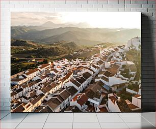 Πίνακας, Scenic Mountain Village at Sunset Γραφικό ορεινό χωριό στο ηλιοβασίλεμα