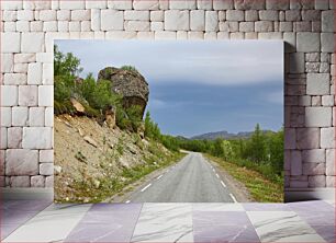 Πίνακας, Scenic Road through Rocky Landscape Γραφικός δρόμος μέσα από βραχώδες τοπίο