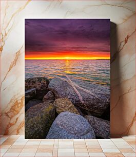 Πίνακας, Scenic Sunset over the Sea Γραφικό ηλιοβασίλεμα πάνω από τη θάλασσα