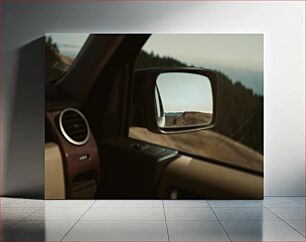 Πίνακας, Scenic View in Car Mirror Γραφική θέα στον καθρέφτη αυτοκινήτου