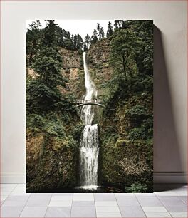 Πίνακας, Scenic Waterfall with Bridge Γραφικός καταρράκτης με γέφυρα