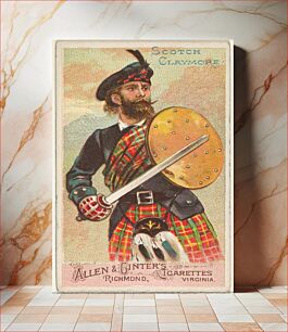 Πίνακας, Scotch Claymore, from the Arms of All Nations series (N3) for Allen & Ginter Cigarettes Brands
