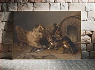 Πίνακας, Scotch terrier and pups