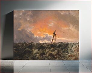 Πίνακας, Sea piece with a wreck by Johan Christian Claussen Dahl