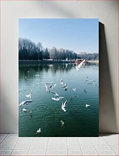 Πίνακας, Seagulls over a Lake Γλάροι πάνω από μια λίμνη